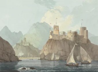 Ostansicht der Forts Jellali und Merani, Muskat