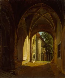 Ein gewölbter Saal im Schloss Scharfenberg bei Dresden