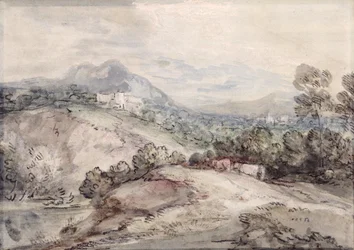Eine hügelige Landschaft