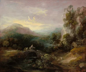 Berglandschaft mit Brücke