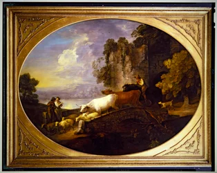 Flusslandschaft mit rustikalen Liebhabern