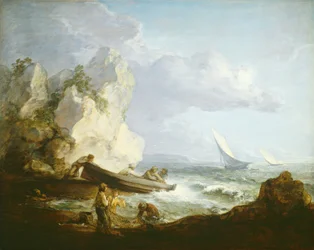 Küste mit Fischern