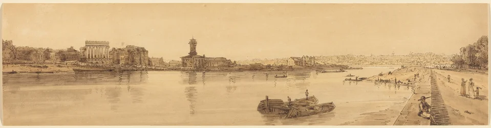 Blick auf das Dorf Chaillot von der Pont de la Concorde: Tafel 17