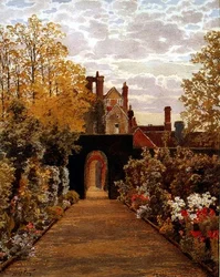 Oktobermorgen in den Gärten, Loseley, Surrey
