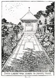 Gepflasterter Gartenweg zum Sommerhaus, aus Thomas Mawson