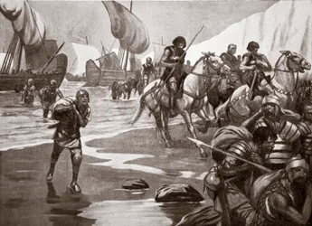 Cäsars zweite Landung, 54 v. Chr., Illustration aus 