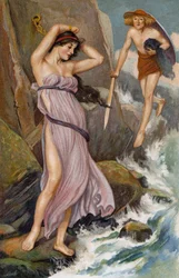 Voller Mitleid... Perseus näherte sich und betrachtete die Maid