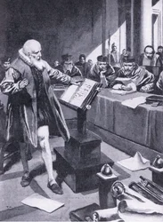 Galileo erscheint vor den Kardinälen in Rom, Illustration aus 