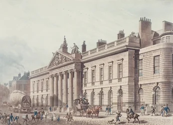 East India House, graviert von Joseph Constantine Stadler (fl.1780-1812), veröffentlicht von Ackermann