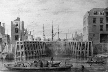Eingang zum Limehouse Dock, 1850