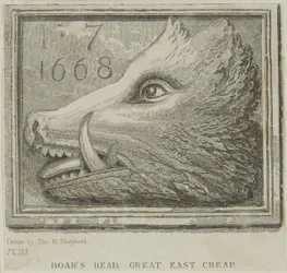 Wirtshausschild von der Boars Head Tavern in Eastcheap