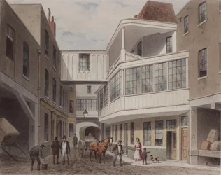 Ansicht der Cross Keys Tavern, Wood Street