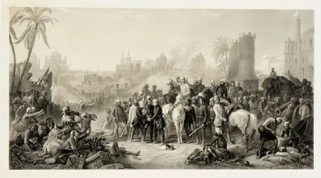 Die Befreiung von Lucknow und das triumphale Treffen von Havelock, Outram und Sir Colin Campbell, 1862