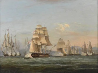 HMS Spartan & französische Fregatten: Beginn der Aktion, 3. Mai 1810 (Bucht von Neapel)
