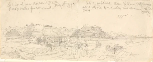 Badlands in der Nähe von Boise, N.P.R.R. (No. Pacific Railroad)