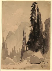 Zeichnung, Half Dome, Yosemite, 1872