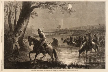 Die Rebellenarmee überquert die Furten des Potomac für die Invasion von Maryland, aus Harper