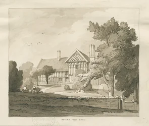 Betley Altes Herrenhaus: Sepiazeichnung, 1838
