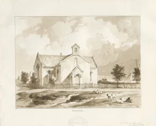Gentleshaw Kirche: Sepia-Zeichnung