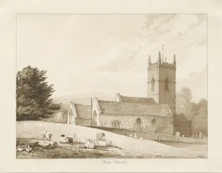 Penn Church: Sepia-Zeichnung