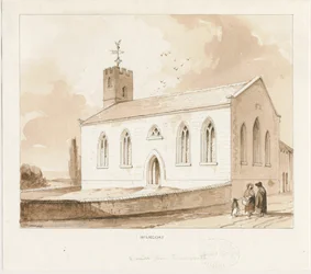 Wilnecote Kirche: Sepiawaschzeichnung