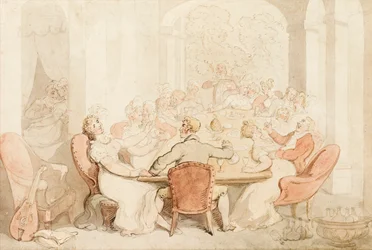 Ein lautes Mittagessen in einem Landhaus