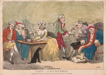 Stadtwerbung, veröffentlicht 1786 (handkolorierter Stich)
