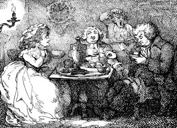 James Boswell, seine Frau und Dr. Johnson beim Tee in Edinburgh, 1773, 1786