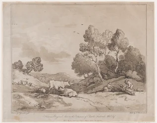 Landschaft mit Figuren, die ein Bündel Holz binden, 21. Mai 1789