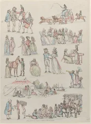 Tafel 7, Umrisse von Figuren, Landschaften und Vieh... für Lernende