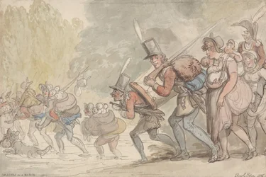 Soldaten auf einem Marsch