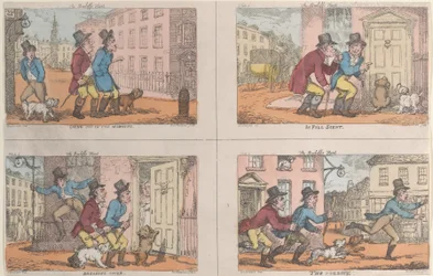 Die Jagd des Vogts: Morgens aufbrechen, in voller Fährte, Deckung brechen, 1809