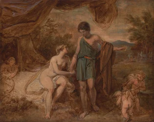 Ein unvollendetes Studium von Venus und Adonis