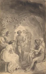 Eine von sechs Illustrationen zu Fénelons "Die Abenteuer des Telemach, Sohn des Odysseus"