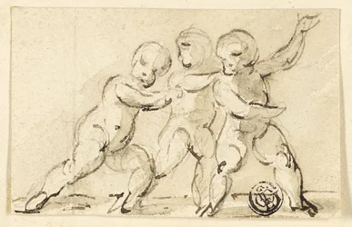 Drei Putti beim Spielen