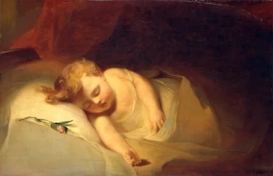 Schlafendes Kind, Die Rosenknospe, 1841