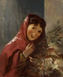 Dame, die Stechpalmenzweige trägt, 1850