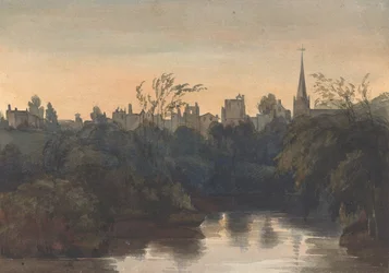 Stadtszene am Fluss