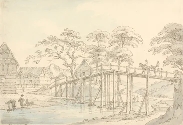 Brücke über den Severn in Newtown, Blick flussaufwärts