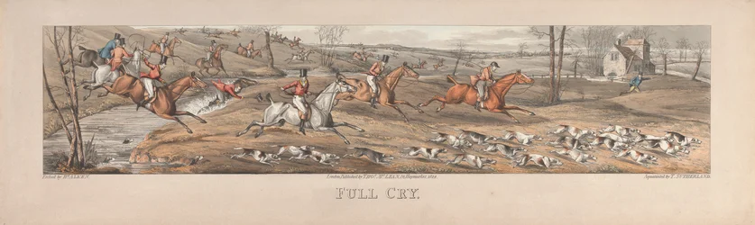 Eine Gruppe von vier: Volle Jagd. London, veröffentlicht von Thos. McLean, 1824