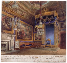 Innenansicht des Audienzsaals des Königs im Windsor Castle, Berkshire