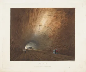 Der Tunnel. Aus Coloured Views on the Liverpool and Manchester Railway, 1831