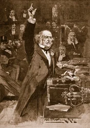 Einführung des Home Rule Bill: Mr. Gladstone hält seine Schlussrede, 1886, Illustration aus 