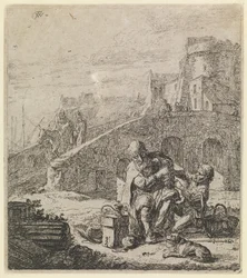 Trauben essender Bettler
