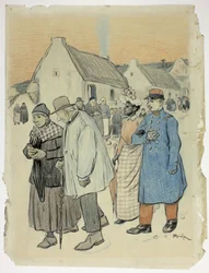 Straßenszene mit zwei Paaren