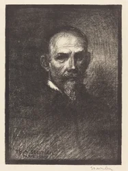 Selbstporträt (Steinlen von vorne, Kopf gerade)
