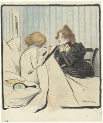 Zwei Frauen in einem Schlafzimmer