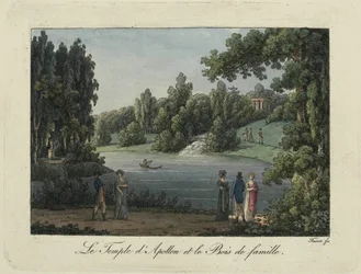 Der Tempel des Apollo und der Wasserfall im Pavlovsk-Park, 1810er Jahre