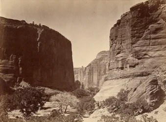 Oberes Ende des Cañon de Chelle, Blick abwärts, Wände etwa 1.200 Fuß hoch