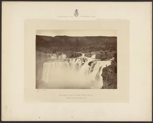 Shoshone Falls, Snake River, Idaho, vollständige Seitenansicht auf der oberen Ebene